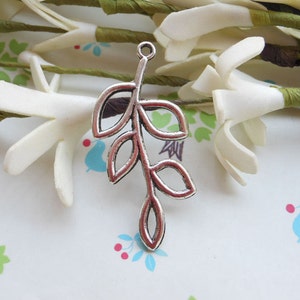 50stk-38X19mm-Twig Zweig Charm Anhänger Stecker Sterlingsilber vergoldet.