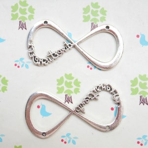 5 pcs 29x59mm Antique silver big Infinity 8 Bracelet Connectors Pendant ,pendant findings Big Figure 8 Charms