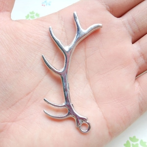 20 pcs Antique Tibetan silver antlers charm deer horn pendant charm 65mmx30mm santa elk horn