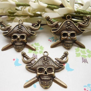 20pcs 33x45mm Antique bronze Pirates Pendant Charm