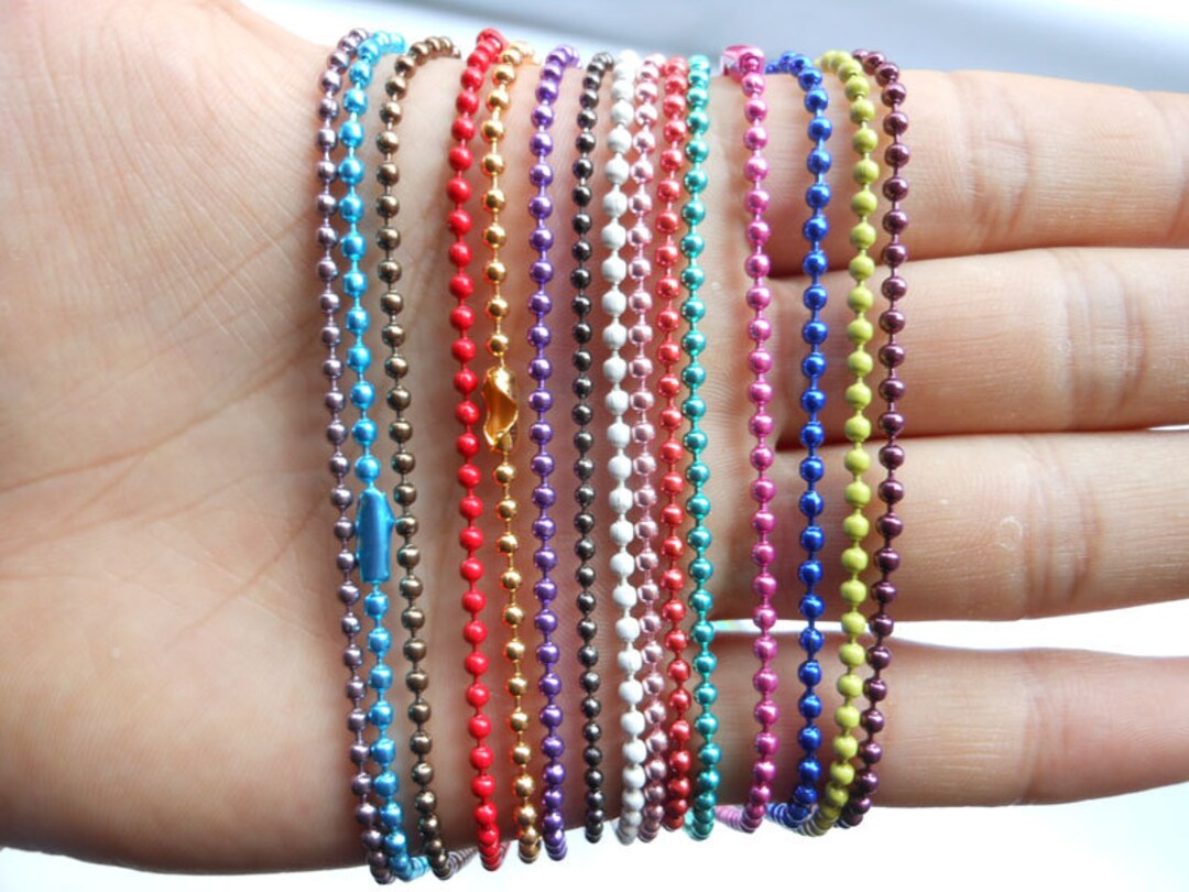 50pcs 2.4mm 27inch Assorted Colors(mix Colors) Ball Chain Necklaces - Etsy