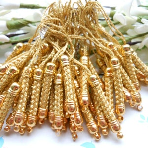 20 pcs 75x5mm Cell Phone Strap Lanyard Gold Lariat Lanyard Mobile Cell Phone Strap Chains Connectors With Gold Metal Top