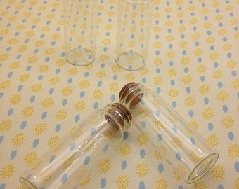 6 Mini glass bottles with corks 30x80mm