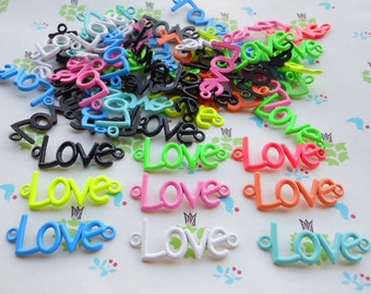 10pcs multi couleurs lettre « love » charme connecteur bracelet perles 15mmx40mm