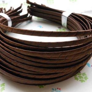 SALE--10 pcs 5mm Wide Dark Brown Satin Headbands