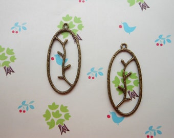 20pcs- tree Leaf Antique Bronze Charm Pendants Size:40mmx18mm