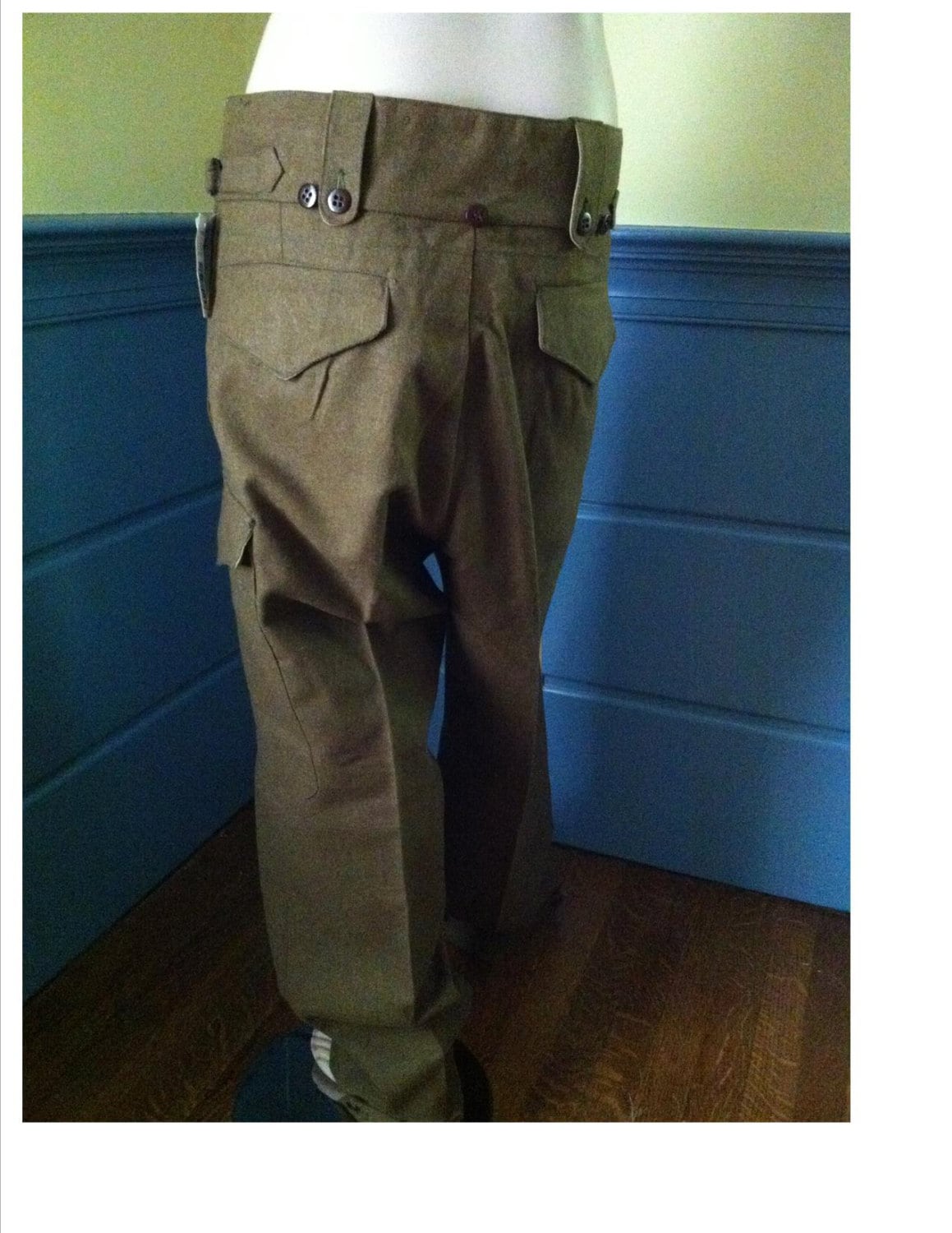 Vintage Australian R Lapidos 1952 Military Issue Wool Cargo Pant 