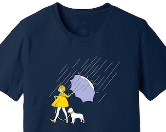 The Salty Umbrella Pit Bull - Unisex T-Shirt - Navy, grau, schwarz (Shirts für Pit Bull Liebhaber; Staffy; Staffordshire Terrier; Bully Breed)