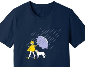 The Salty Umbrella Labrador Retriever - Unisex t-shirt - Navy, gray, black (Shirts for Lab Lovers; Chocolate lab; Yellow Lab)