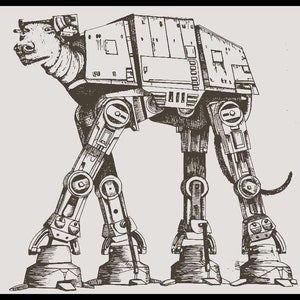 Sighthound AT-AT Walker Unisex Gray T-shirt Collab with Anubis the Greyt Shirts for Greyhound Lovers, Sighthounds, Star Wars image 2