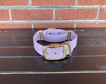 Lavender & Gold Biothane Martingale Dog Collar (Weatherproof dog dollars, waterproof dog collar, fashion collar, sighthound collar)