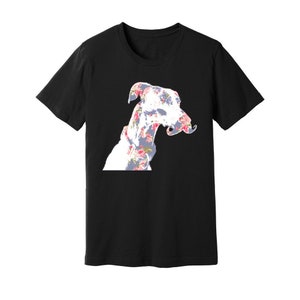 Fancy Classic Greyhound Tee, Black and Dark Colors (Shirts for Greyhound Lovers; Classic Mustache Greyhound Logo)
