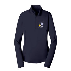 The Salty Umbrella Hound Ladies 1/4 Sport Zip Pullover Navy Greyhound Lovers Sighthounds, Borzois, Galgos, Whippets, Iggies image 1