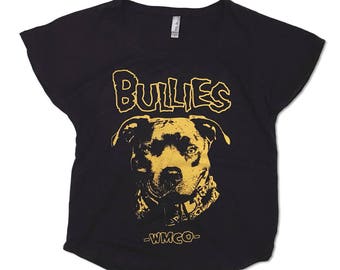 BULLIES! Women's Slouchy Fit (Shirts for Pitbull Lovers; Inspired by The Misfits Logo; Bully Breeds, Pitbulls, Staffies)