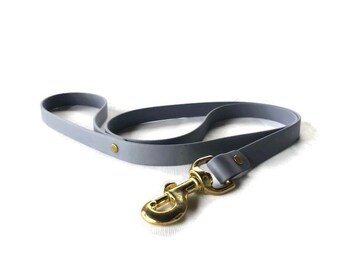 Gray & Gold Biothane Dog Leash (Weatherproof dog leash, waterproof dog leash, fashion leash, sighthound leash)
