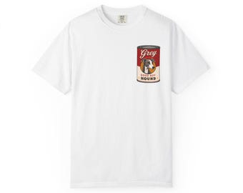 Soup Can Greyhound Certified Good Boy or Good Girl Unisex Comfort Colors Tee- Warhol inspired, Greyhound gifts, sighthound lovers