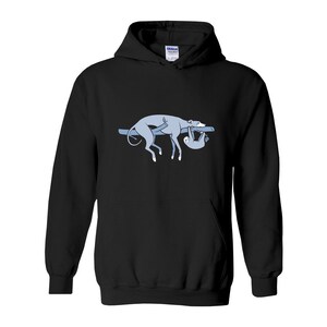 Sloth, the Hound Unisex Hoodie Sweatshirt Multiple Colors Shirts for Greyhound Lovers, Sighthounds, Galgos, Whippets, Sloth image 3