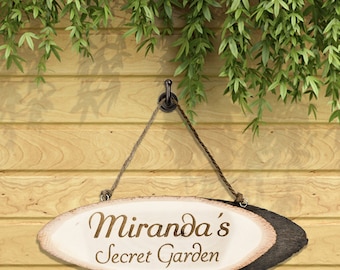 secret garden signs, wooden garden signs | etsy, Design ideen