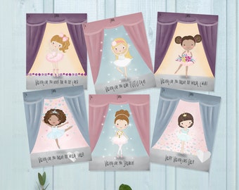 Ballerina Valentine Cards-DIY Printable-Holiday Card-INSTANT DOWNLOAD-Holidays-Valentine