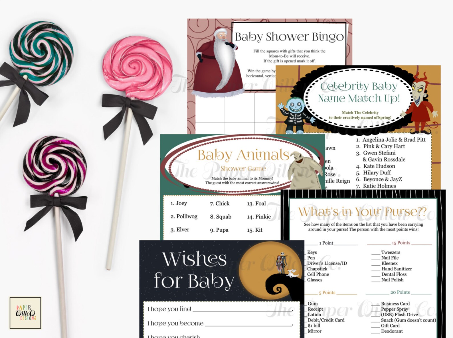Nightmare Before ChristmasBaby Shower Games Set Etsy