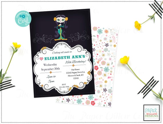 Sugar Skull Birthday Party Printable Etsy