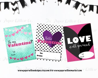 Modern Sweetheart Valentine-DIY Printable-Holiday Card-INSTANT DOWNLOAD-Holidays-Valentine-Modern-Mod-Hearts