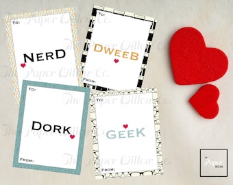 Nerd Girl Problems-DIY Printable-Holiday Card-INSTANT DOWNLOAD-Holidays-Valentine-Geek-Nerd-Girly-Dweeb-Dork