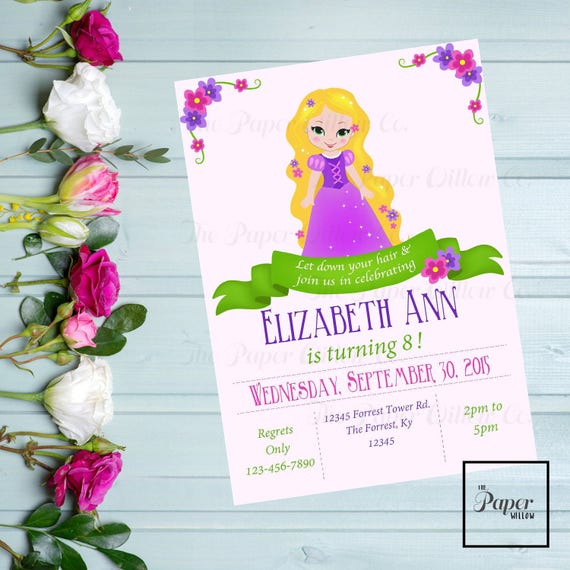 a tangled birthday invitation rapunzel editable instant download print yourself birthday invitations