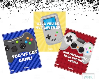 Video Game Valentine Cards-DIY Printable-Holiday Card-INSTANT DOWNLOAD-Holidays-Valentine