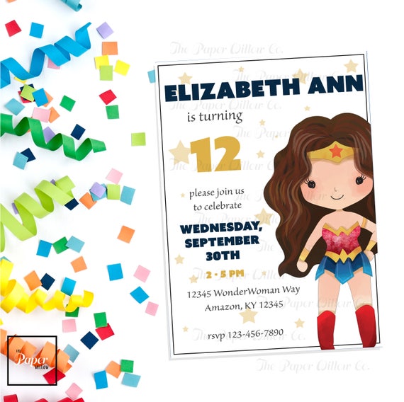 Superheroes of Justice-Surprise Female-Printable Invitation picture about Wonder Woman Printable titled Superheroes of Justice-Speculate Lady-Printable Invitation