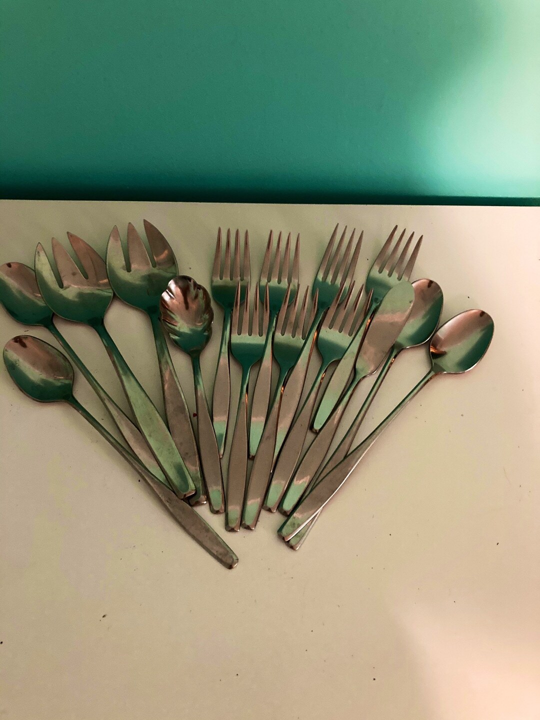 Mid Century Modern Silverware Set American Stainless USA Etsy