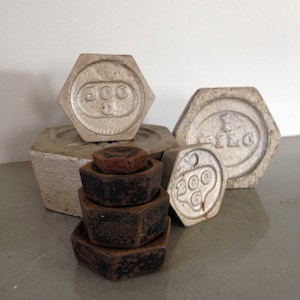 vintage weights from laboratory balance