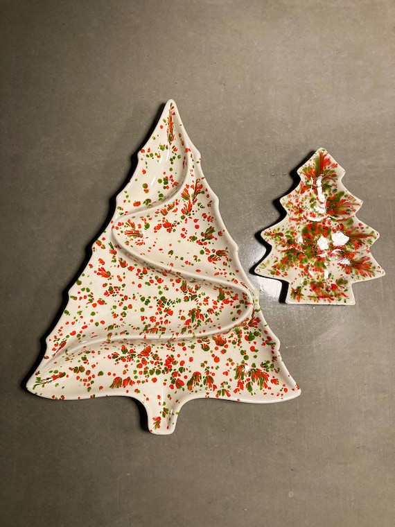 Christmas tree serving platter deals