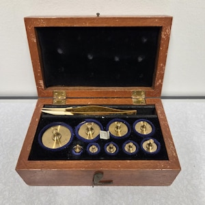 vintage brass weight set