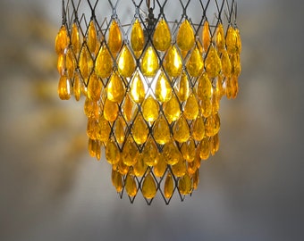 Rare Find MCM Multicolored Diamond Lucite Hanging Lamp, Wall Rare Find MCM Multicolored Diamond Lucite Hanging Lamp, Wall