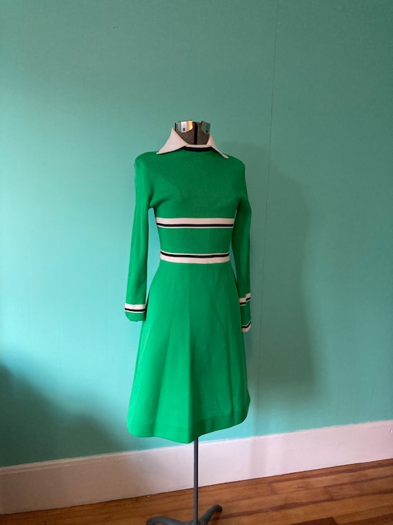 vintage dress green mid century