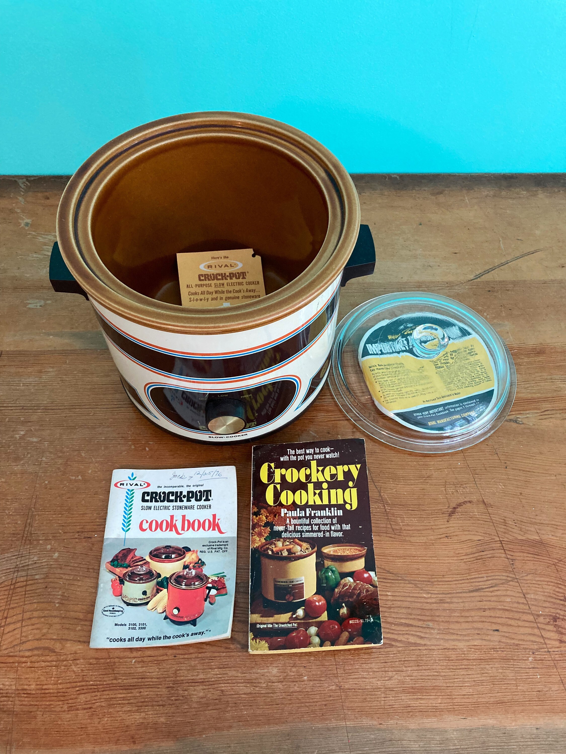 VINTAGE Rival Slow Cooker Crock Pot 3.5 Qt 3100/2 Flame Red Orange w/Lid  Works