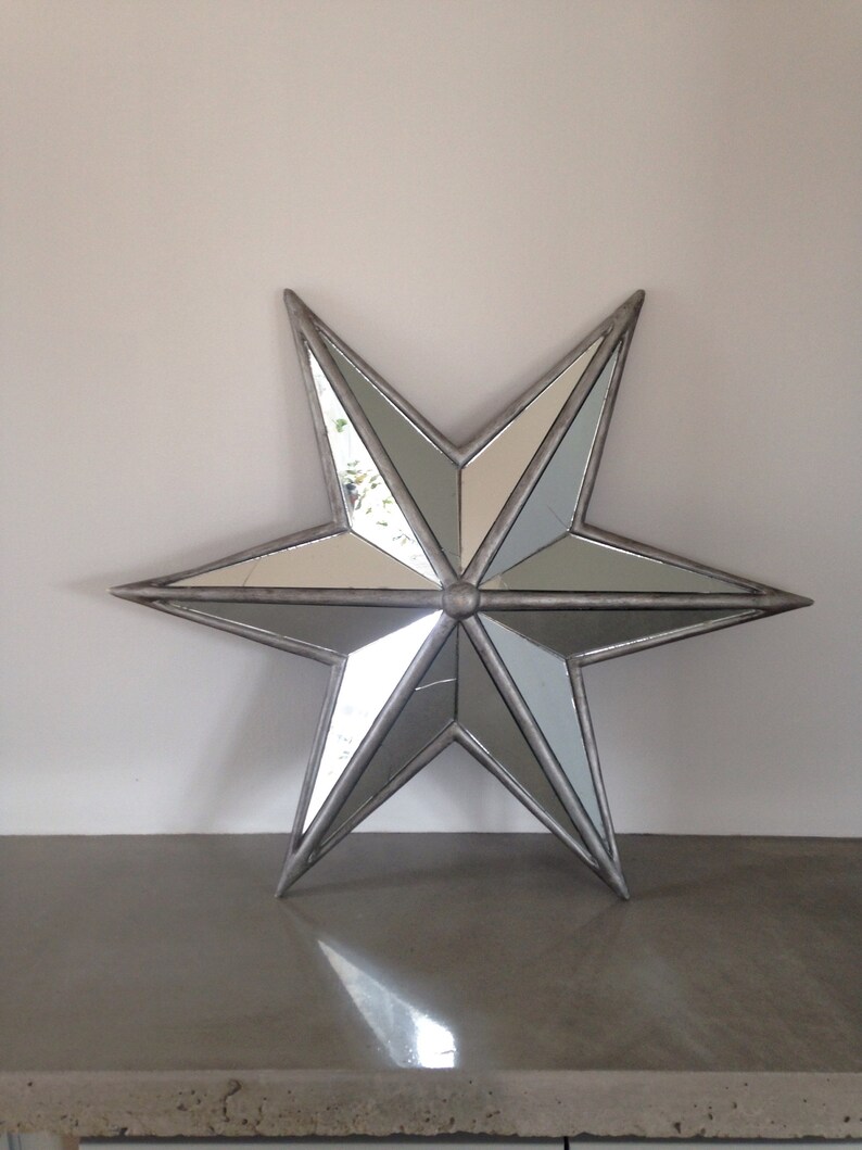Vintage Star Mirrored Wall Hanging Art Industrial Home Decor