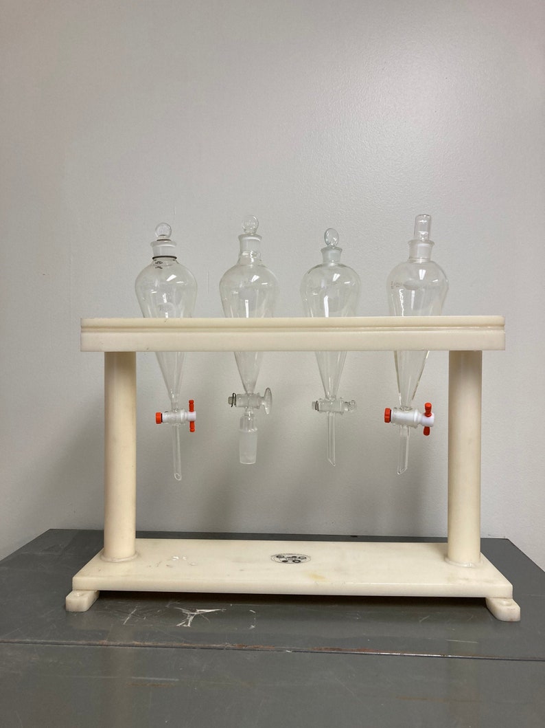 Vintage Laboratory Glassware and Stand Etsy