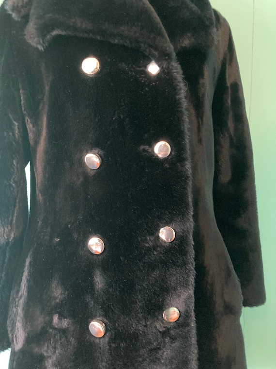 vintage black faux fur coat - image 5