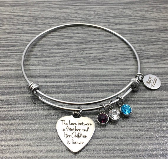 Expandable Charm Bangle Bracelet the Love Between a Mother and Her