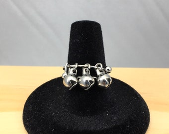 Dangle Bell Style Ring, Adjustable Bangle Style Stainless Steel Wire Stacking Ring