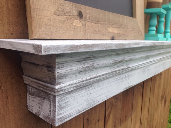 Distressed White Mantel Fireplace Mantel Mantle Shelf Etsy