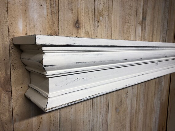 Distressed White Mantel Fireplace Mantel Mantle Shelf Etsy