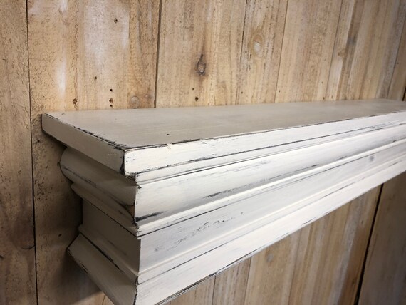 Distressed White Mantel Fireplace Mantel Mantle Shelf Etsy