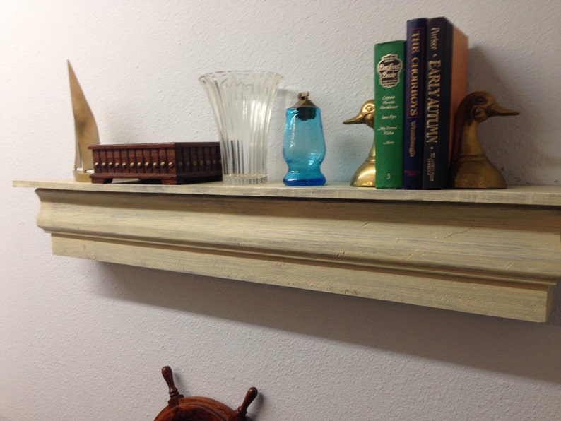 Floating Mantle Shelf Shabby Chic Floating Shelf Fireplace Etsy