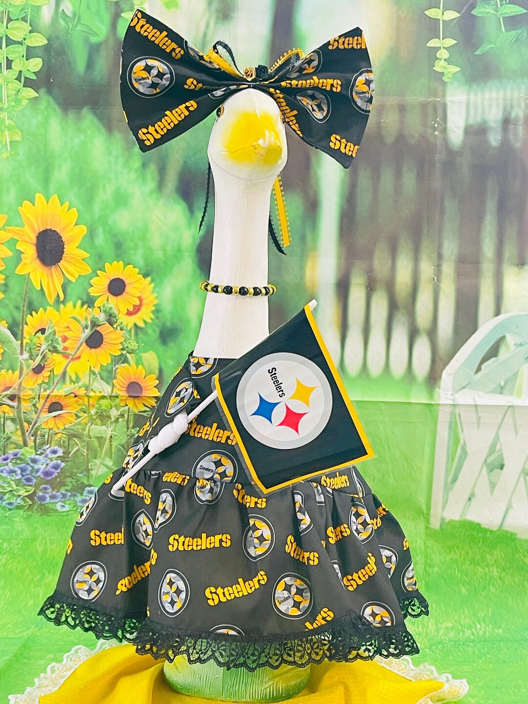 Steelers Football/goose Outfit/garden Goose/lawn Goose/large Etsy