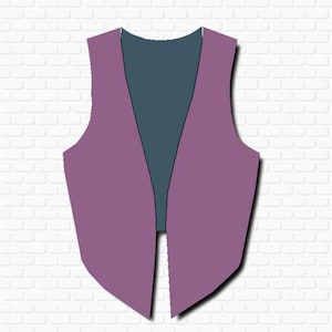 DIY M women's vest. PDF pattern made in full size for print on A4 paper ( usual printer paper size)