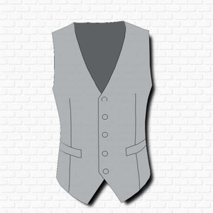 DIY M men's vest sewing pattern, made in full size for print on A4 paper usual printer paper size image 1