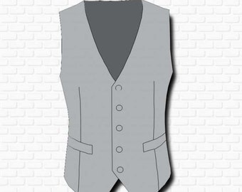 DIY M men's vest sewing pattern, made in full size for print on A4 paper (usual printer paper size)